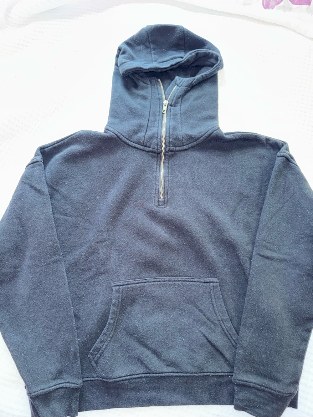Hippie Rose Men's Navy Half-Zip Hooded Sweatshirt